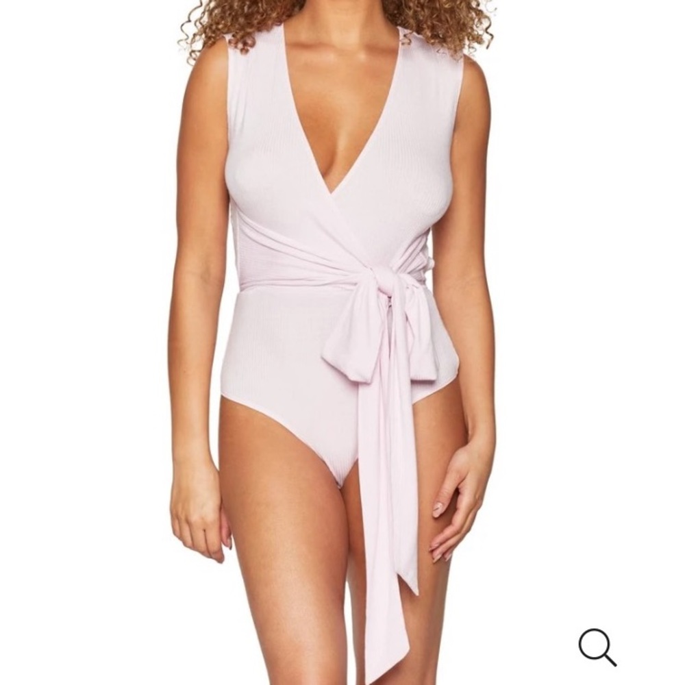 New BCBG wrap tie bodysuit